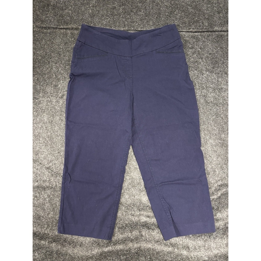 Westbound Women's Elastic Waist Pull On Pants Size 10 Navy 602